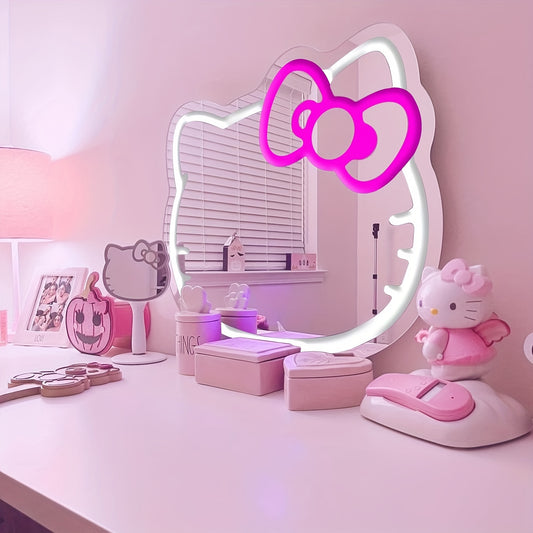 Hellokitty Cute Bow LED Mirror